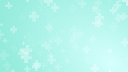Abstract medical green blue cross pattern background.