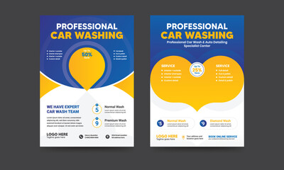 Car Wash flyer Or Car Repair Banner Cover Design	.