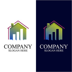 Home With Statistics Logo Gradient Color