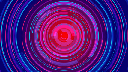 Abstract circle blue purple neon future technology background.