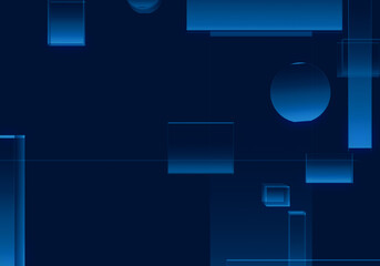 Abstract blue circuit board 3d rendering technology background.