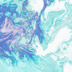 Fototapeta na wymiar purple blue mint teal pastel rainbow holographic waves abstract holo light marble background