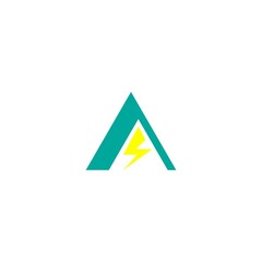 letter A with electric logo