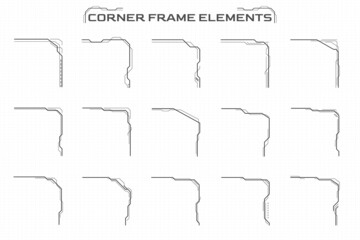 Border Frame HUD Element Futuristic for Header Footer Text Information, UI Game Display Vector. © Pakpoom