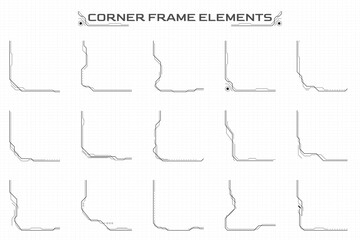 HUD Vector Futuristic Line Border Frame Template for Screen Game, Infographic Information Display Vector. © Pakpoom