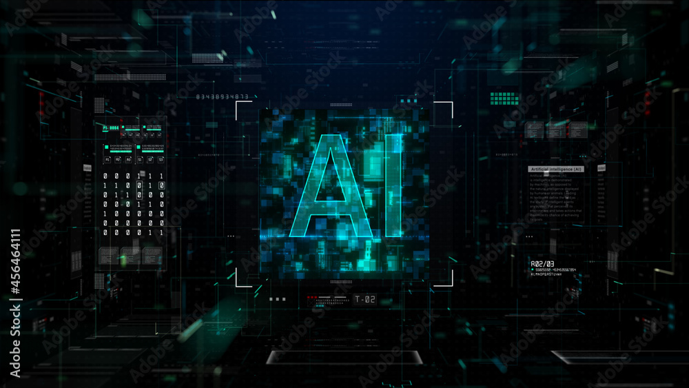 Aufkleber artificial intelligence ai. future technology concept visualization. big data transmission connectio