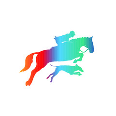 Horse Jumping with Dog Logo