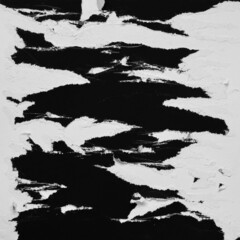 Black and White Torn Paper Collage Style, Ripped Paper Effect, Texture Abstract Background, Copy Space for Text.