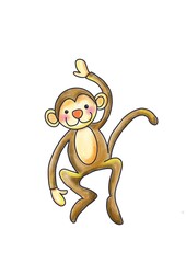 Fototapeta premium Hand written illustration of dancing monkey 