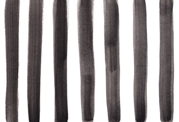 wide vertical stripes on white paper hand drawn in black ink. raster grunge illustration for background 