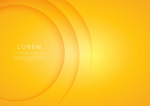 Abstract Modern Yellow Gradient Circles Layers Lighting Background With Copy Space For Your Text.