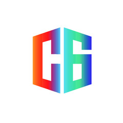 3d blue letter C G cube