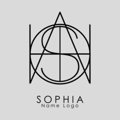 SOPHIA Name Logo Modern illustration Creative Name logo design