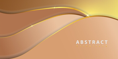 Gold background. abstract golden shape soft wave