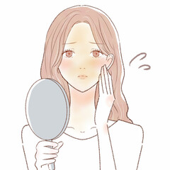 肌のくすみに悩む女性