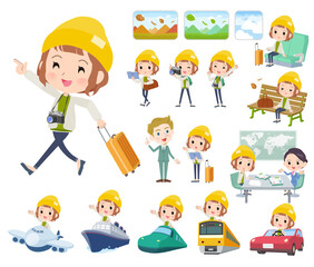 旅行に関するカジュアルファッション女性のセット