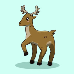 reindeer vector illustration, cute mammal