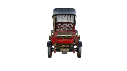 3d model of an old car rendered at different angles, isolated on a white background. 3D rendering, 3D illustration.