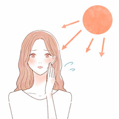 日焼けしてしまった女性