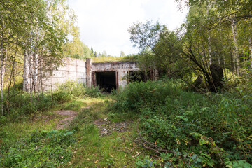 large abandoned hangar for equipment