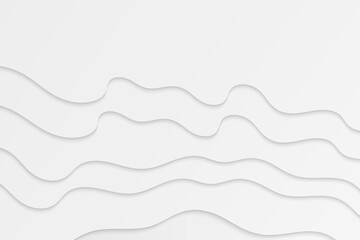 Wavy white illustration. Abstract paper cut background. Curve lines. 