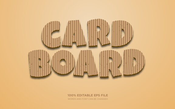 Card Board editable text style effect 