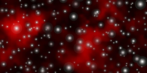 Fototapeta na wymiar Dark Red vector background with colorful stars.