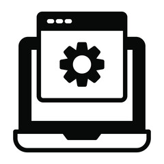 web setting black filled line design, SEO and web flat design for mobile concepts and web apps. Collection of modern infographic logo and pictogram.