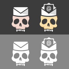 unique icon shaped skull documents, mail and opened mail very suitable for Halloween web design theme or who like skull theme