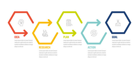 business 5 step infographic information, vector design