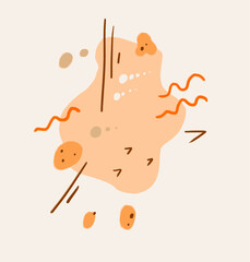 Abstraction in orange spot lines point