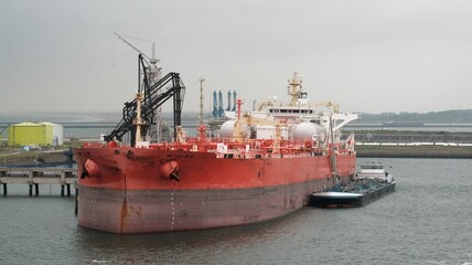 Oil tanker in the port of Rotterdam