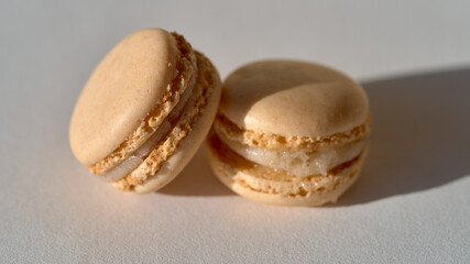 Macarons on a light background