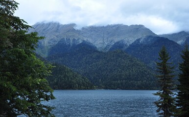 lake and mountains