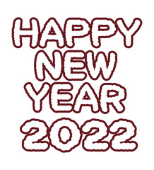 Happy New Yearと2022の文字のベクター素材