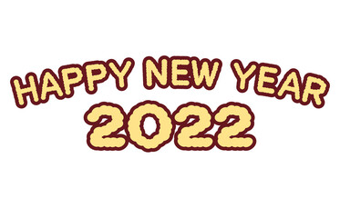 Happy New Yearと2022の文字のベクター素材