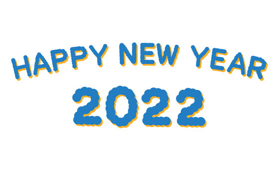 Happy New Yearと2022の文字のベクター素材