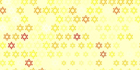 Light green, red vector pattern with coronavirus elements.
