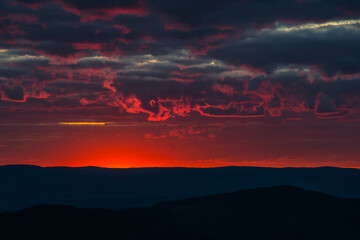 sunset over the mountains