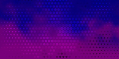 Dark Purple, Pink vector backdrop with circles.