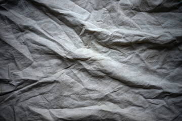 Photo of the texture of an old gray fabric with pleats, a vintage background for the text.