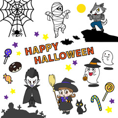  ハロウィンのイラストセット 