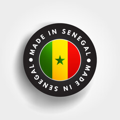 Made in Senegal text emblem badge, concept background