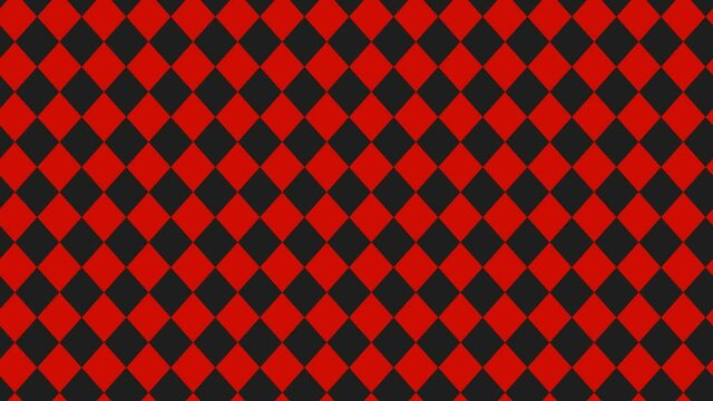 【定番柄】『ハーリキンチェック』ループ斜め移動背景【赤×黒/右上へ】