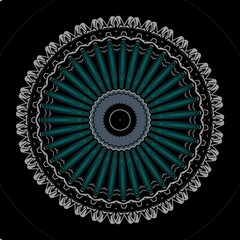 design pattern with geometric mandala style on dark background 