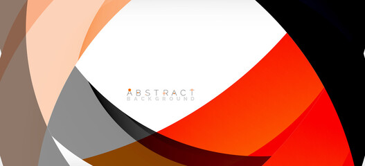 Geometric abstract background. Circle created with overlapping color shapes. Vector Illustration For Wallpaper, Banner, Background, Landing Page