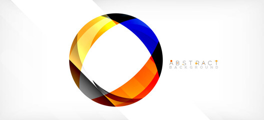 Obraz premium Geometric abstract background. Circle created with overlapping color shapes. Vector Illustration For Wallpaper, Banner, Background, Landing Page