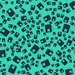 Black Wallet icon isolated seamless pattern on green background. Purse icon. Cash savings symbol. Vector