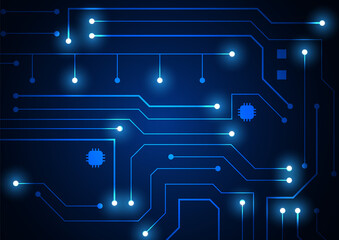 Circuit technology background with hi-tech digital data connection system