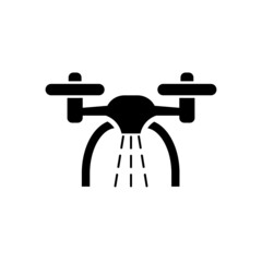 Smart farm with drone control for seed planting icon isolated on white background